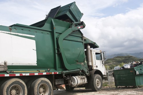 First aid and emergency response equipment beside a waste vehicle