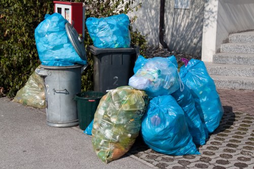 Business professionals discussing waste removal strategies